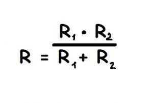 Уравнение расчета сопротивления при параллельном соединении резисторов