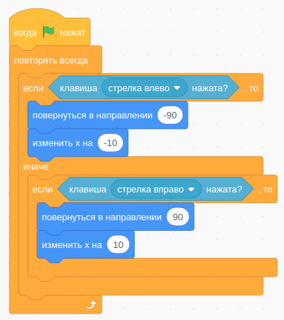 пример условий в scratch