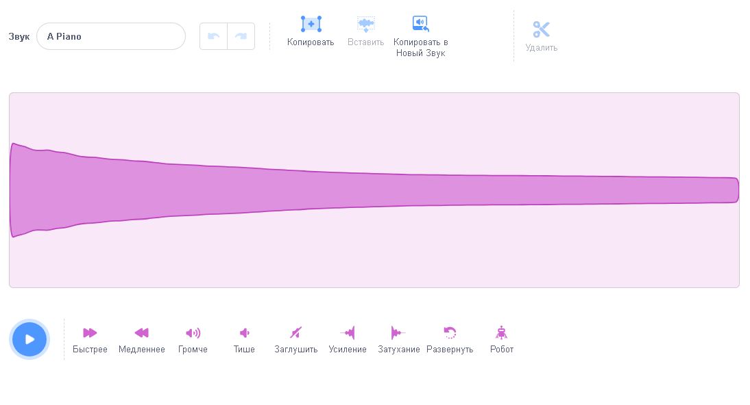 редактор звука в Scratch