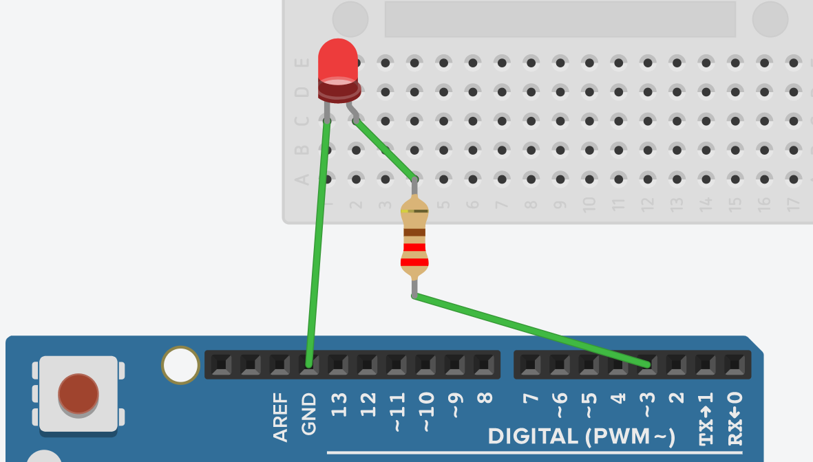 Функция digitalWrite для включения светодиода