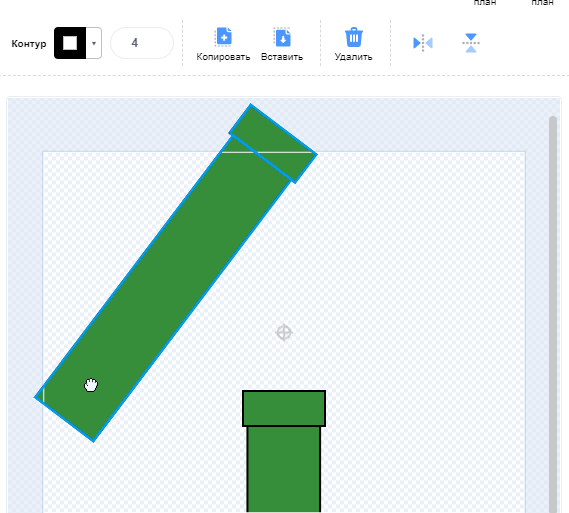 Дублирование фигур в редакторе спрайтов Scratch