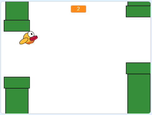 Игровой процесс реализованной нами копии Flappy Bird