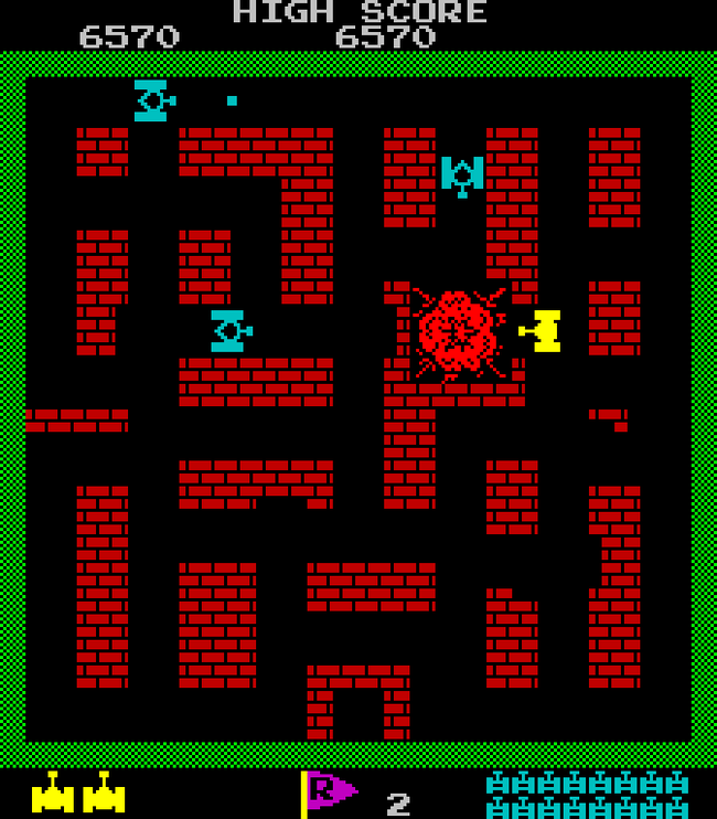Интерфейс игры Танчики в 1980-е